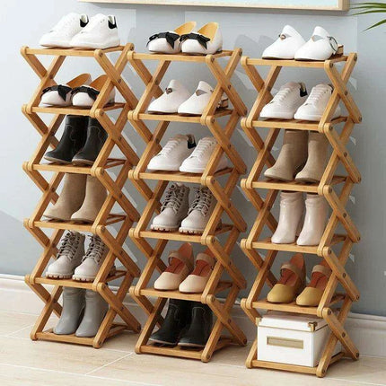 Stylish Multi-Tier Bamboo Footwear Organizer for Efficient Home Storage - Très Elite