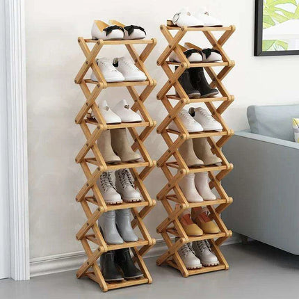 Stylish Multi-Tier Bamboo Footwear Organizer for Efficient Home Storage - Très Elite