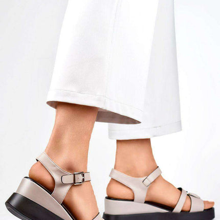 Stylish Natural Leather Ankle-Strap Sandals for All-Day Comfort - Très Elite