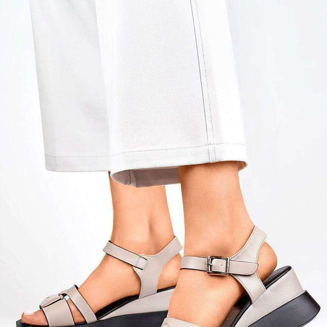 Stylish Natural Leather Ankle-Strap Sandals for All-Day Comfort