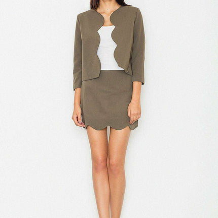 Stylish No-Button Jacket and Mini Skirt Set - Redefine Your Fashion Statement - Très Elite