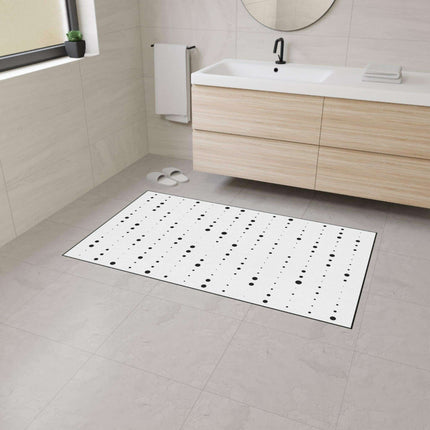 Stylish Non-Slip Black and White Polka Dot Area Rug for Modern Homes..