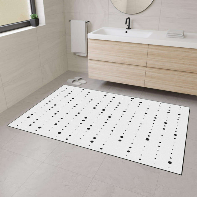 Stylish Non-Slip Black and White Polka Dot Area Rug for Modern Homes