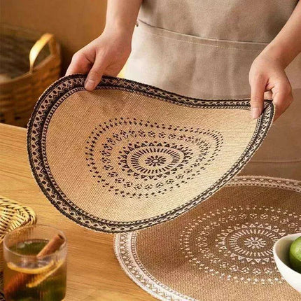 Stylish Non-Slip Jute Round Placemats for Elegant Dining & Entertaining - Très Elite