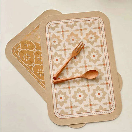 Stylish Nordic Retro Leather Dining Mat for a Chic Table Setting - Très Elite