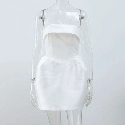Stylish Off-Shoulder Backless Evening Dress - Sophisticated Solid Gown for Women - Très Elite