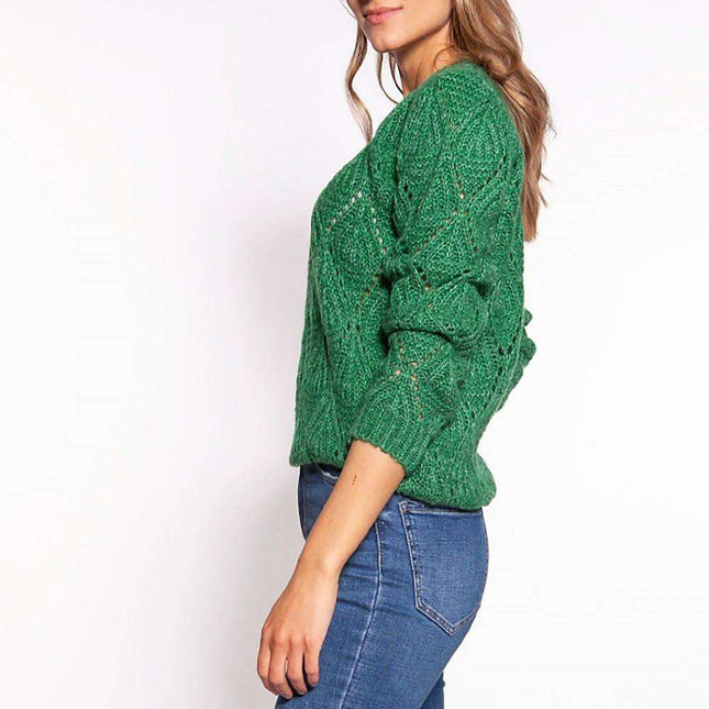 Stylish Openwork Knit Pullover