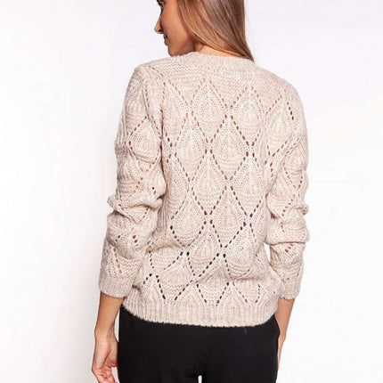 Stylish Openwork Knit Pullover - Très Elite