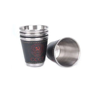 Stylish Outdoor Stainless Steel Travel Cup Set with Elegant PU Leather Case - Très Elite