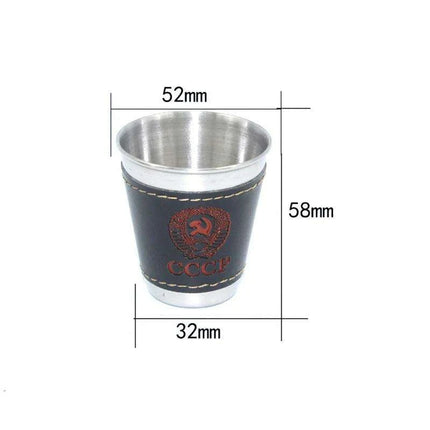 Stylish Outdoor Stainless Steel Travel Cup Set with Elegant PU Leather Case - Très Elite