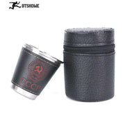 Stylish Outdoor Stainless Steel Travel Cup Set with Elegant PU Leather Case - Très Elite