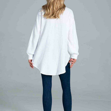 Stylish Oversized Collared Shirt with Chic Pocket Detail - Très Elite