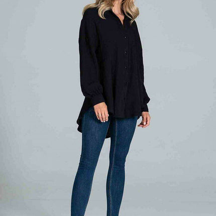 Stylish Oversized Collared Shirt with Chic Pocket Detail - Très Elite