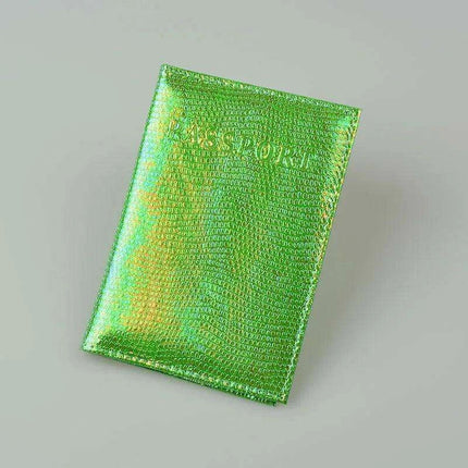 Stylish PU Leather Passport Case with Charming English Word Designs - Essential Travel Companion..