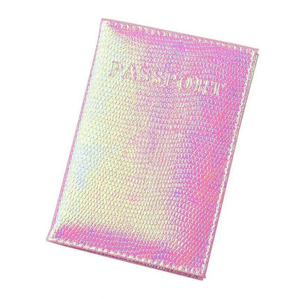 Stylish PU Leather Passport Case with Charming English Word Designs - Essential Travel Companion..
