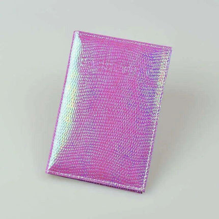 Stylish PU Leather Passport Case with Charming English Word Designs - Essential Travel Companion..