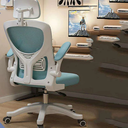 Stylish Pink Ergonomic Massage Swivel Chair for Gaming and Office Use.