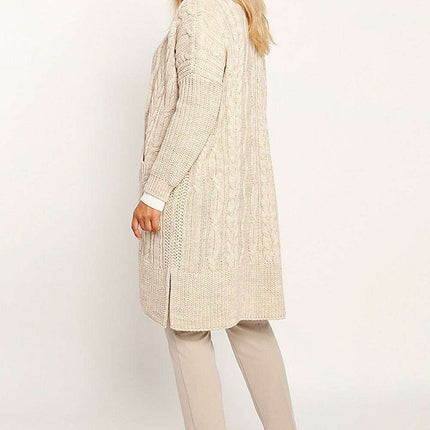 Stylish Plaid Knit Cardigan with Convenient Pockets for Women - Très Elite