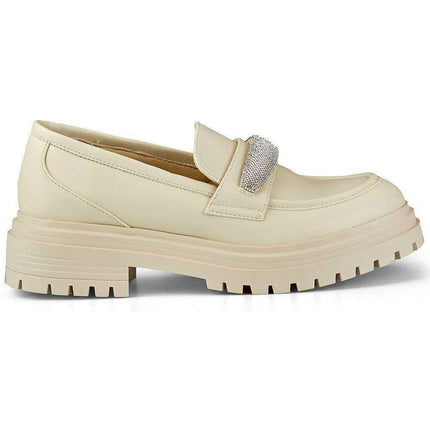 Stylish Platform Moccasins with Sparkling Accent - Très Elite