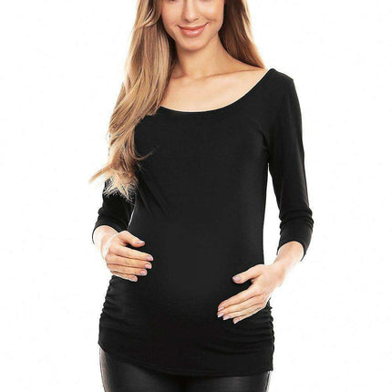 Stylish Pleated Maternity Top - Très Elite
