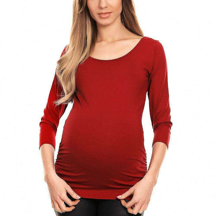 Stylish Pleated Maternity Top - Très Elite
