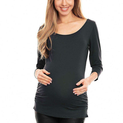 Stylish Pleated Maternity Top - Très Elite