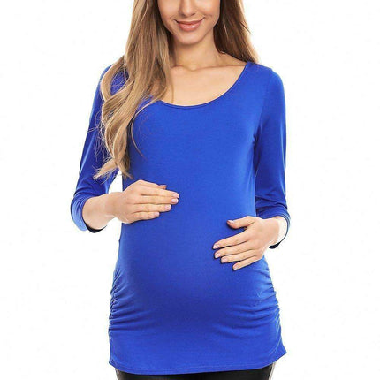 Stylish Pleated Maternity Top - Très Elite