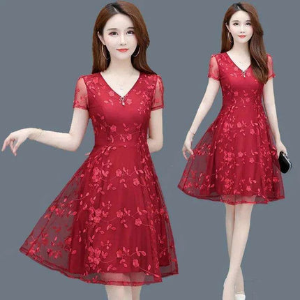Stylish Plus Size 4XL V-Neck A-Line Mini Dress with Short Sleeves - Must-Have Summer Fashion for Casual Outings - Très Elite