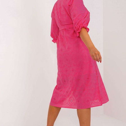 Stylish Plus Size Cotton Dress with Elegant Embroidery - Très Elite