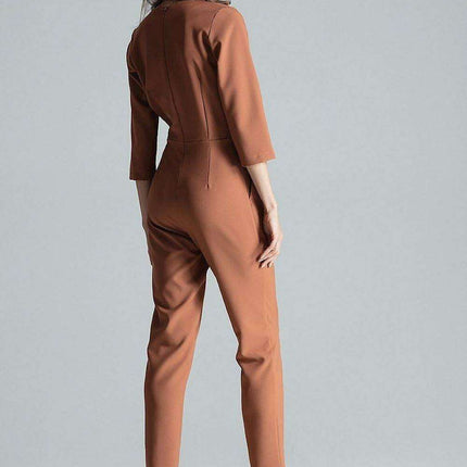 Stylish Printed Jumpsuit with Sophisticated Wrap Neckline and Fitted Waist - Très Elite