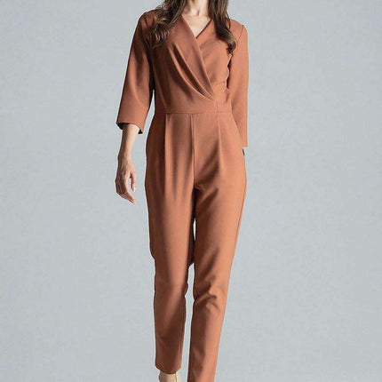 Stylish Printed Jumpsuit with Sophisticated Wrap Neckline and Fitted Waist - Très Elite