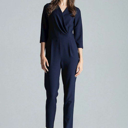 Stylish Printed Jumpsuit with Sophisticated Wrap Neckline and Fitted Waist - Très Elite