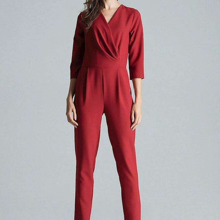 Stylish Printed Jumpsuit with Sophisticated Wrap Neckline and Fitted Waist - Très Elite