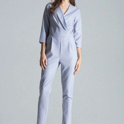 Stylish Printed Jumpsuit with Sophisticated Wrap Neckline and Fitted Waist - Très Elite