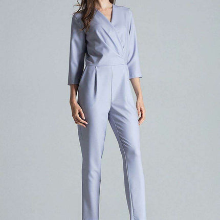 Stylish Printed Jumpsuit with Sophisticated Wrap Neckline and Fitted Waist - Très Elite