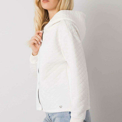 Stylish Quilted Hooded Zip-Up Sweatshirt - Très Elite