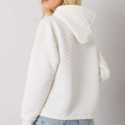 Stylish Quilted Hooded Zip-Up Sweatshirt - Très Elite