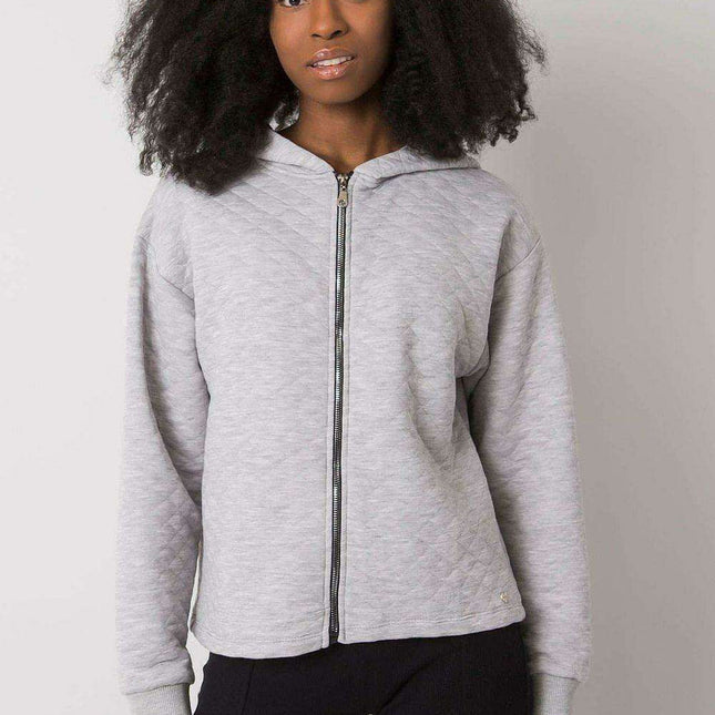 Stylish Quilted Hooded Zip-Up Sweatshirt