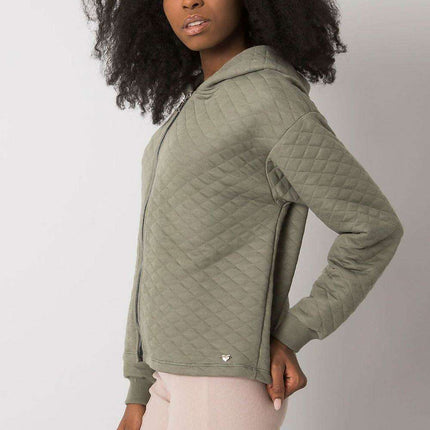 Stylish Quilted Hooded Zip-Up Sweatshirt - Très Elite