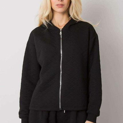 Stylish Quilted Hooded Zip-Up Sweatshirt - Très Elite