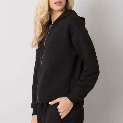 Stylish Quilted Hooded Zip-Up Sweatshirt - Très Elite