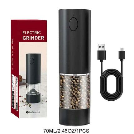 Stylish Rechargeable Electric Salt and Pepper Mill Set with Convenient Storage Base..