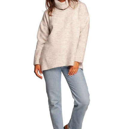 Stylish Ribbed Turtleneck Knit Jumper - Très Elite