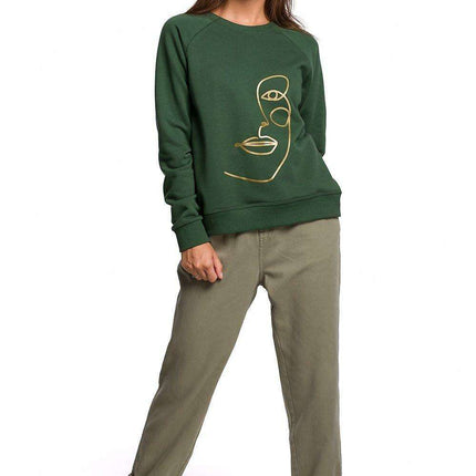 Stylish Ruffle Sleeve Sweatshirt with Eye-Catching Print for All-Day Comfort - Très Elite