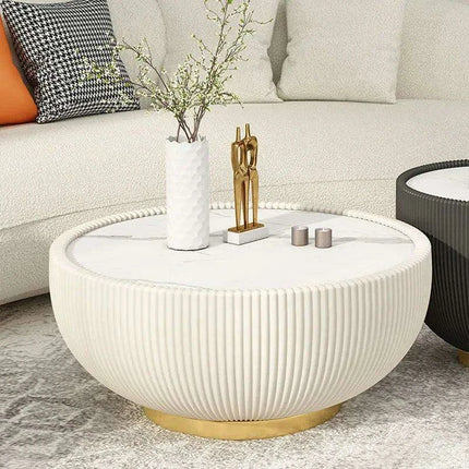 Stylish Scandinavian Round Coffee Table - Contemporary Minimalist Design for Sophisticated Interiors - Très Elite