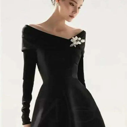 Stylish Sleeveless High Waist Evening Dress with Boat Neck for Women - Très Elite