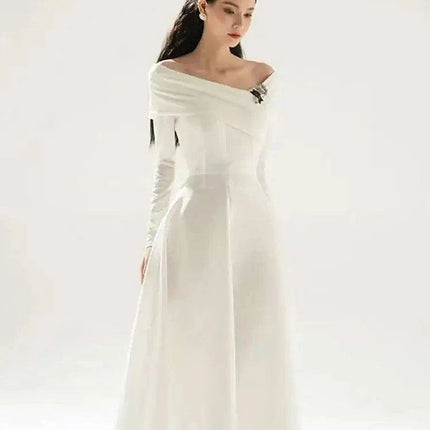 Stylish Sleeveless High Waist Evening Dress with Boat Neck for Women - Très Elite