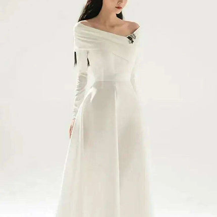 Stylish Sleeveless High Waist Evening Dress with Boat Neck for Women - Très Elite