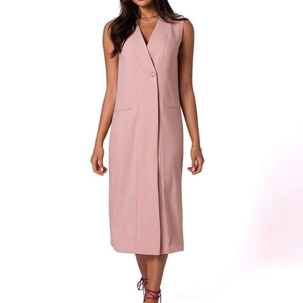 Stylish Sleeveless Summer Button-Up Dress