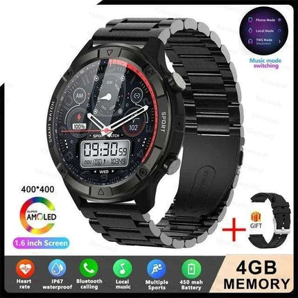 Stylish Smartwatch with HD AMOLED Screen, Bluetooth Calling, Health Monitoring & Huawei True Wireless Earbuds - Très Elite